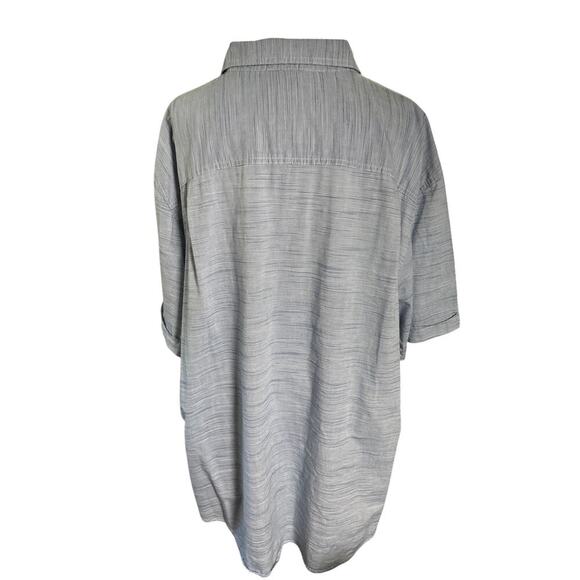 Izod Men 2XL Saltwater Relaxed Classic Blue White Striped Cotton Short‎ Sleeves - Picture 7 of 12